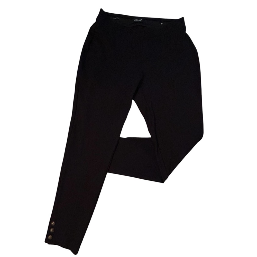 Talbots Black Skinny Ponte Button Ankle Pant Size 0X